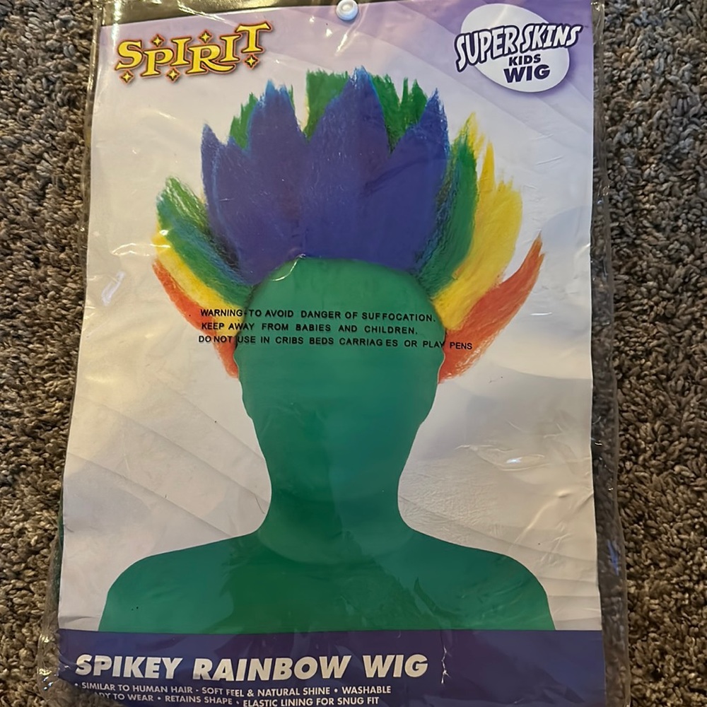 Spikey rainbow wig